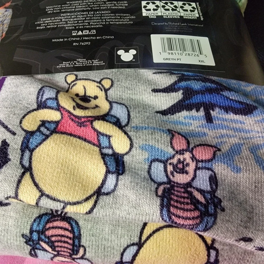 NWT Disney Women's 2 Piece Silky Stretch Fleece Pajama Set Winnie The Pooh 2XL - Picture 7 of 9